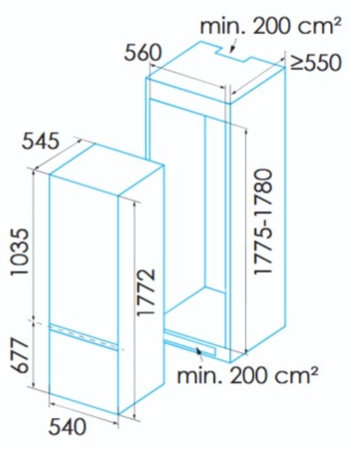 EDESA EFC-1722 NF I Integrable - Frigorífico Combi No Frost