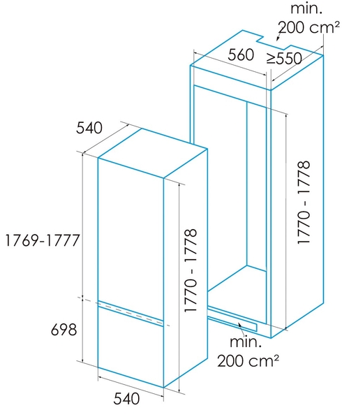 EDESA EFC-1711-I Integrable - Frigorífico Combi No Frost