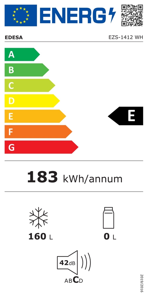EDESA EZS-1412 NF WH Blanco - Congelador Vertical No Frost