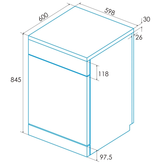 EDESA EDW-6231 WH Blanco - Lavavajillas 60CM 14 Servicios