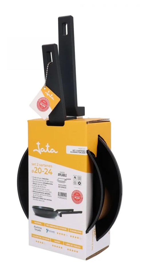 JATA HSAR2402 Negro - Set de Sartenes 20 y 24 CM