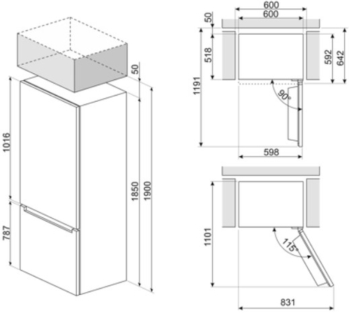SMEG RC18WDND Blanco - Frigorífico Combi No Frost