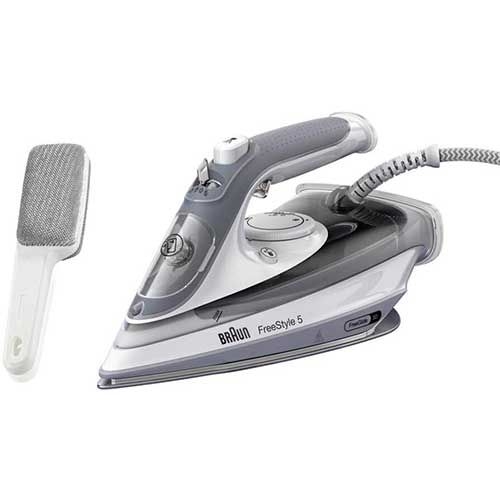 BRAUN PLANCHA VAPOR SI-5078-GY Gris-Blanco - Pack + Cepillo Quitapelusas