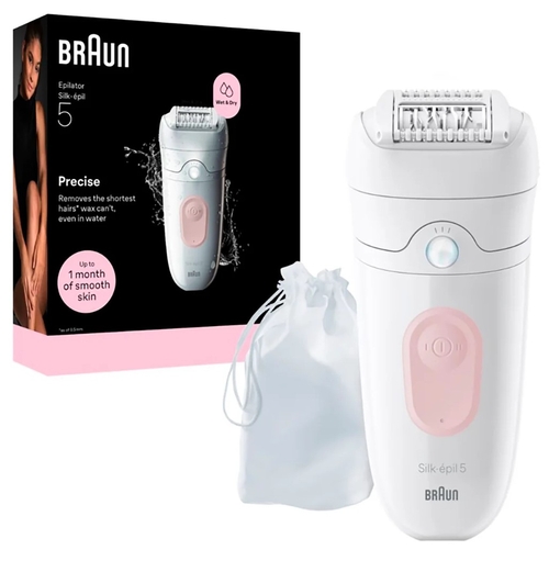 BRAUN SE5-011 Blanco-Rosa - Depiladora Batería
