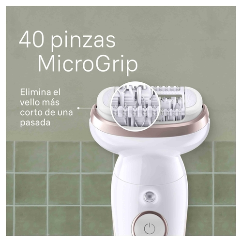BRAUN SES9-000  Blanco-Rosa - Depiladora Batería