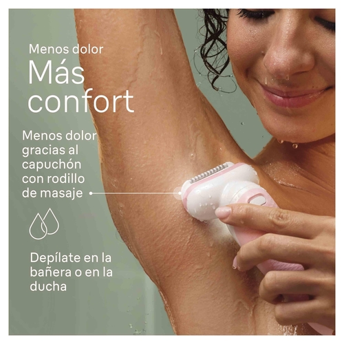 BRAUN SES9-000  Blanco-Rosa - Depiladora Batería