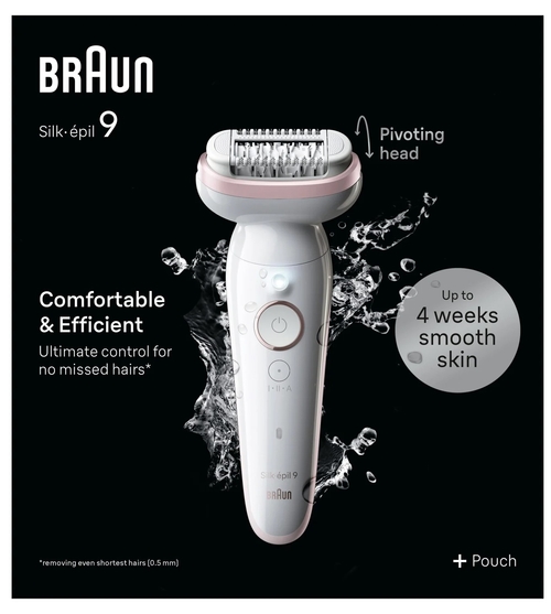 BRAUN SES9-000  Blanco-Rosa - Depiladora Batería