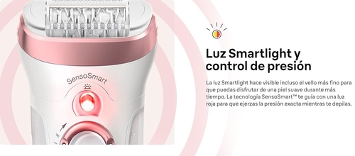 BRAUN SES9-000  Blanco-Rosa - Depiladora Batería