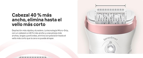 BRAUN SES9-000  Blanco-Rosa - Depiladora Batería