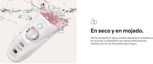 BRAUN SES9-000  Blanco-Rosa - Depiladora Batería