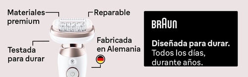 BRAUN SES9-000  Blanco-Rosa - Depiladora Batería