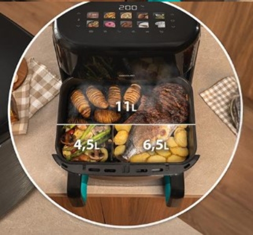 CECOTEC CECOFRY&GRILL SMOKIN'PRIME 11000 Negro - Freidora de Aire 2800W 11L