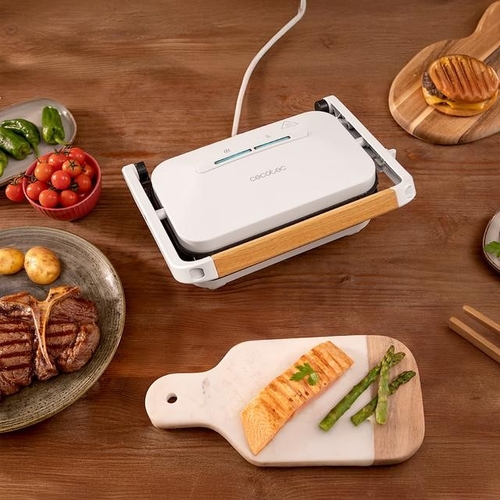 CECOTEC ROCK'NGRILL 1200 WOOD W Blanco - Plancha de Asar 1300W