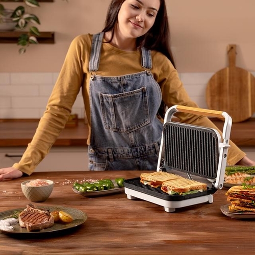 CECOTEC ROCK'NGRILL 1200 WOOD W Blanco - Plancha de Asar 1300W