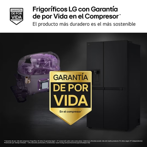 LG GSLC41EPPE Negro Grafito - Frigorífico Side by Side No Frost