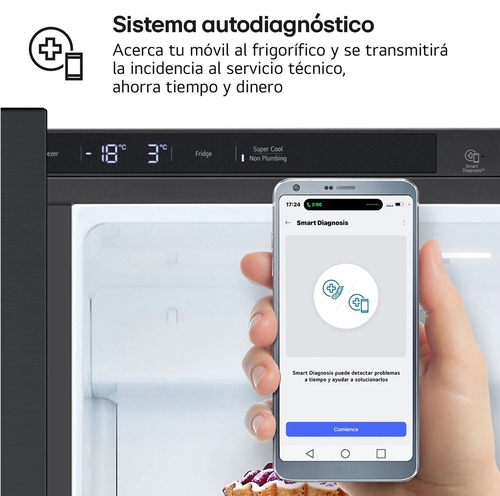LG GSLC41EPPE Negro Grafito - Frigorífico Side by Side No Frost