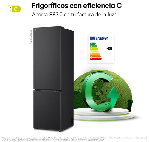 LG GBBS726CEV Acero Grafito - Frigorífico Combi No Frost