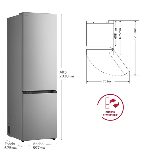 LG GBBS524CPY INOX - Frigorífico Combi No Frost