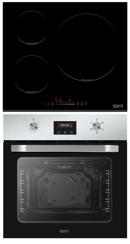 KROMSLINE KVI-32-B-60 + KHI-305-D-G - Conjunto Vitrocerámica de Inducción + Horno INOX