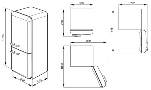 SMEG FAB32RAZN1 Azul - Frigorífico Combi No Frost