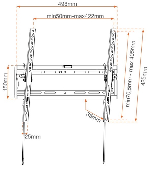 METRONIC INCLINABLE 42-55" 451064 - Soporte TV Negro