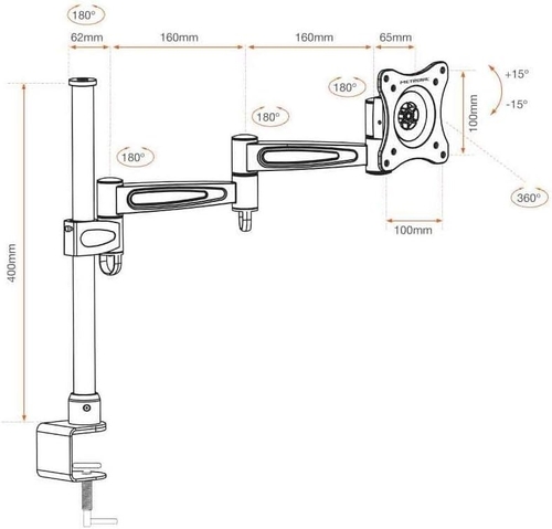 METRONIC ARTICULADO Negro - Soporte TV 13"-23"