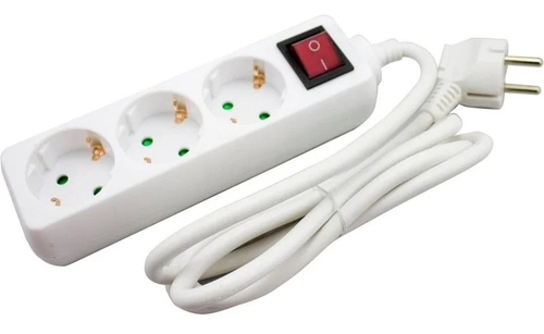 METRONIC 3 TOMAS Blanco - Regleta Con Interruptor 1.5M