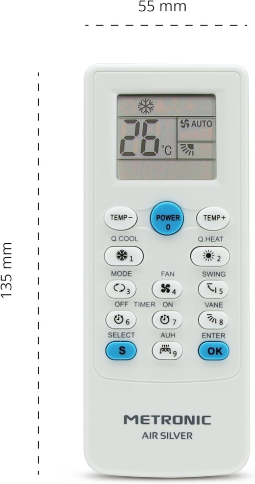 METRONIC Aire Acondicionado Blanco - Mando a distancia Universal