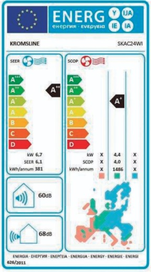 KROMSLINE SKAC24WI Blanco  - Aire Acondicionado Split 6000 Frig / 6000 Kcal