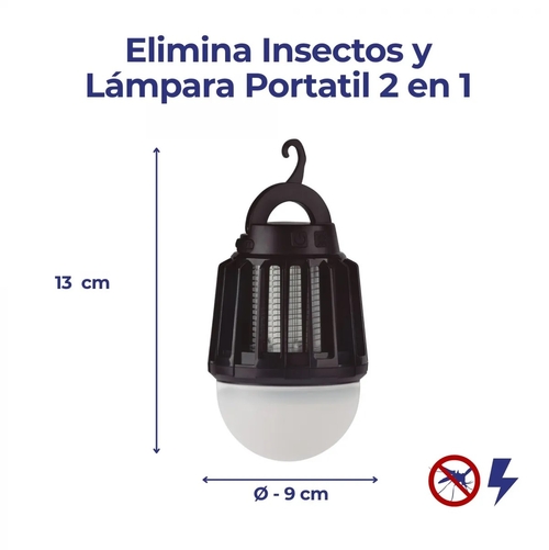 JATA MOST3547 Negro - Mata Insectos Y Lámpara Portátil
