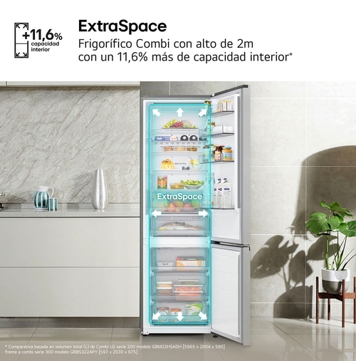 LG GBBS322APY INOX - Frigorífico Combi No Frost