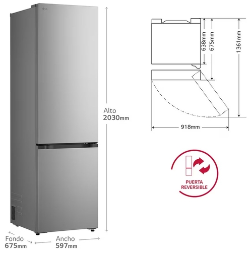 LG GBBS322APY INOX - Frigorífico Combi No Frost