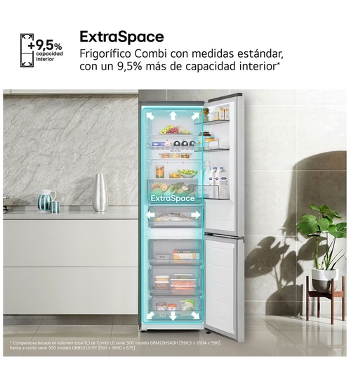 LG GBBS312CPY INOX - Frigorífico Combi No Frost