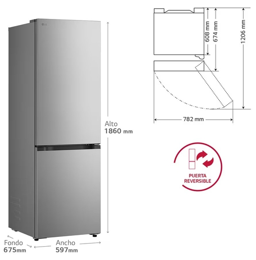 LG GBBS312CPY INOX - Frigorífico Combi No Frost