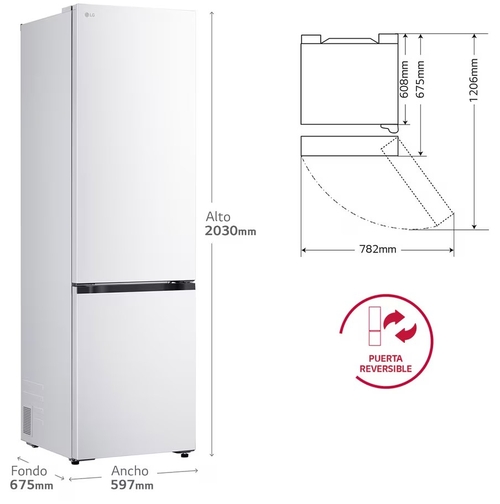 LG GBBSJ20DSW Blanco - Frigorífico Combi No Frost