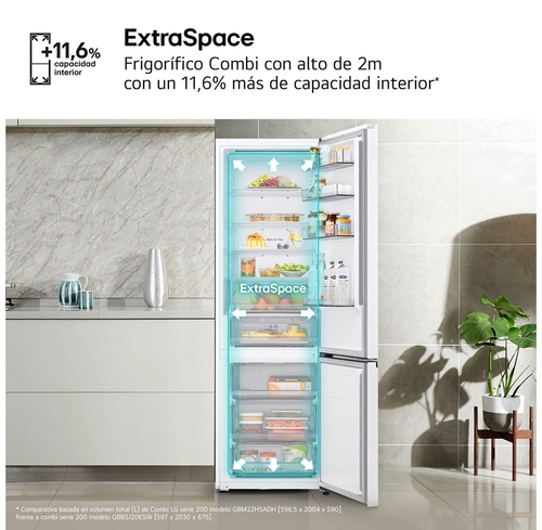 LG GBBSJ20DSW Blanco - Frigorífico Combi No Frost