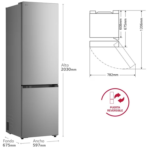 LG GBBSJ20EPY INOX - Frigorífico Combi No Frost