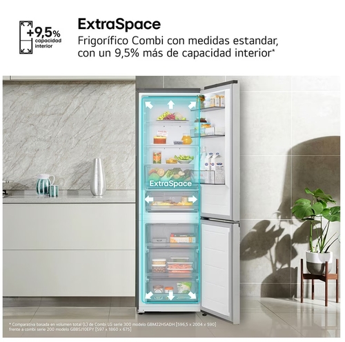 LG GBBSJ10EPY INOX - Frigorífico Combi No Frost