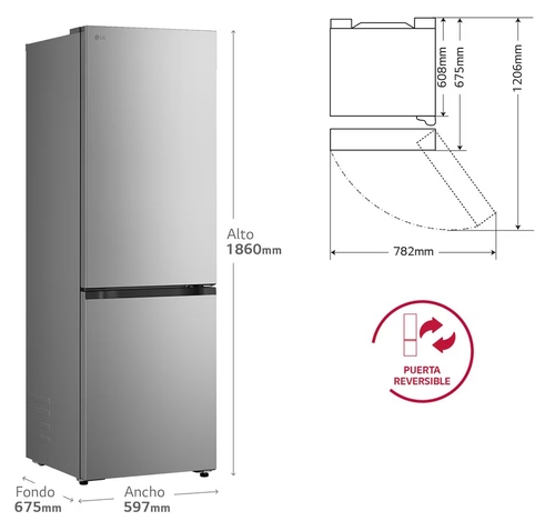 LG GBBSJ10EPY INOX - Frigorífico Combi No Frost