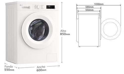 LG W4X1085NWH Blanco - Lavadora Secadora 8KG / 5KG 1400RPM
