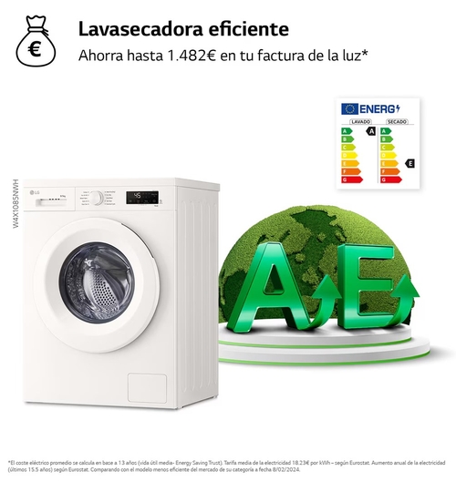 LG W4X1085NWH Blanco - Lavadora Secadora 8KG / 5KG 1400RPM