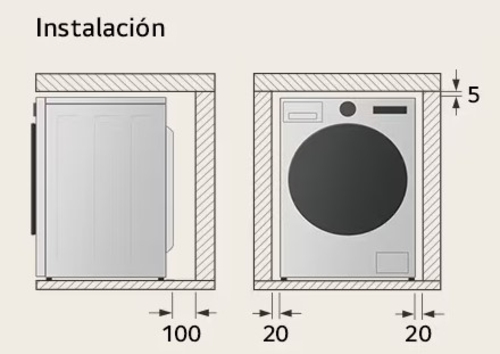 LG W4X1085NWH Blanco - Lavadora Secadora 8KG / 5KG 1400RPM