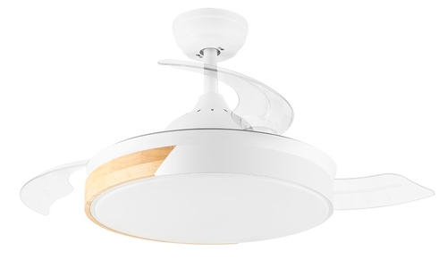 ORBEGOZO CP 155105 Blanco-Madera - Ventilador de Techo Aspas Retráctiles 35W