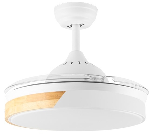 ORBEGOZO CP 155105 Blanco-Madera - Ventilador de Techo Aspas Retráctiles 35W