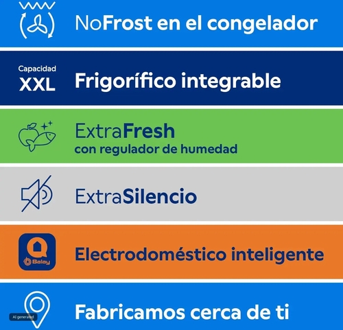 BALAY 3KIE901F Integrable - Frigorífico Combi No Frost