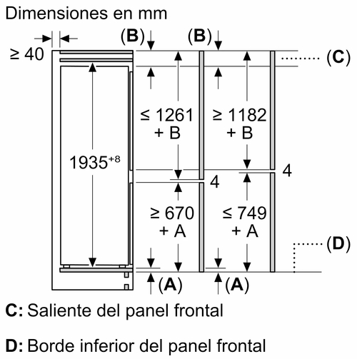 BALAY 3KIE901F Integrable - Frigorífico Combi No Frost