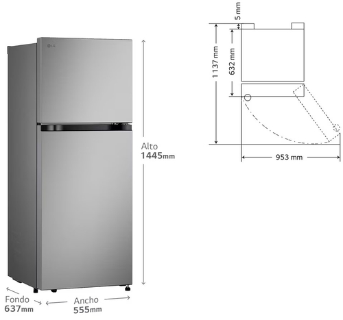LG GTBV22PYNJ INOX - Frigorífico Dos Puertas No Frost