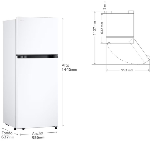 LG GTBV22SWNJ Blanco - Frigorífico Dos Puertas No Frost