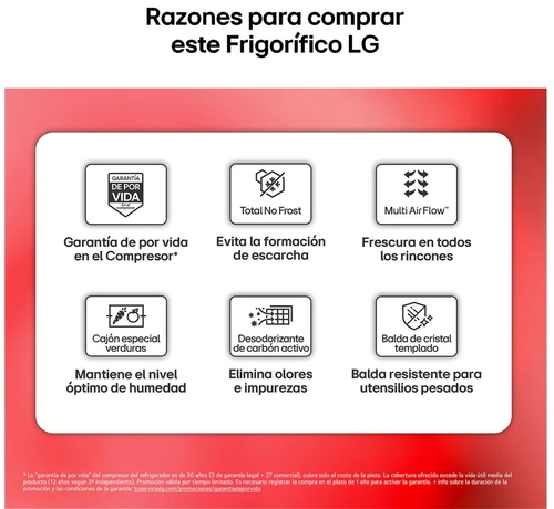 LG GTBV22SWNJ Blanco - Frigorífico Dos Puertas No Frost
