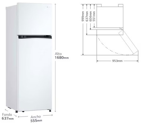LG GTBV20SWGKD Blanco - Frigorífico Dos Puertas No Frost